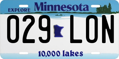 MN license plate 029LON