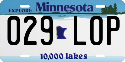 MN license plate 029LOP