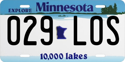 MN license plate 029LOS
