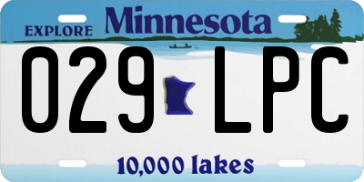 MN license plate 029LPC