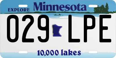 MN license plate 029LPE
