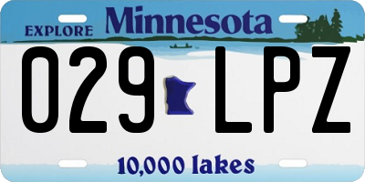 MN license plate 029LPZ