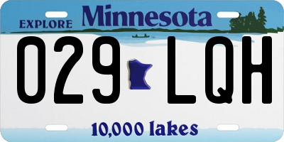 MN license plate 029LQH