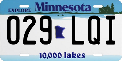 MN license plate 029LQI