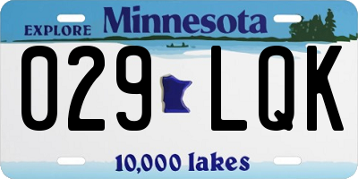 MN license plate 029LQK