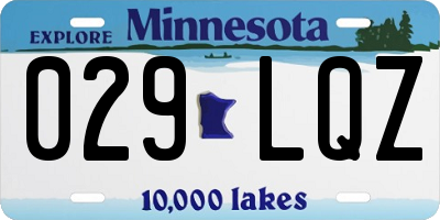 MN license plate 029LQZ