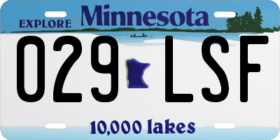 MN license plate 029LSF