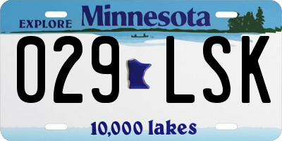 MN license plate 029LSK