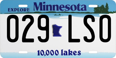 MN license plate 029LSO