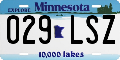 MN license plate 029LSZ