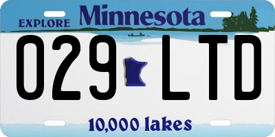 MN license plate 029LTD