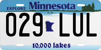 MN license plate 029LUL