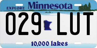 MN license plate 029LUT