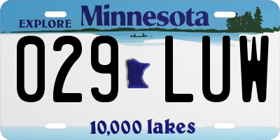 MN license plate 029LUW
