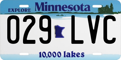 MN license plate 029LVC