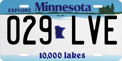 MN license plate 029LVE