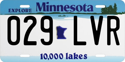 MN license plate 029LVR