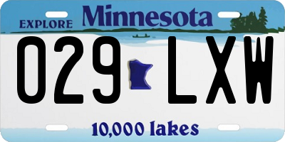 MN license plate 029LXW