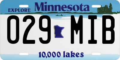 MN license plate 029MIB