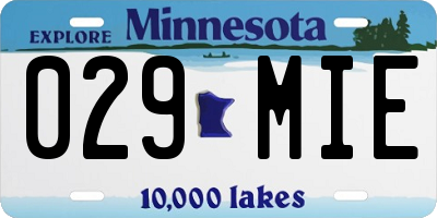 MN license plate 029MIE