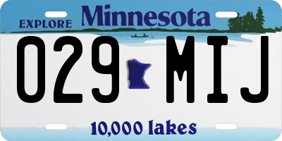 MN license plate 029MIJ