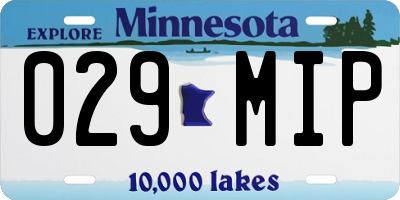 MN license plate 029MIP