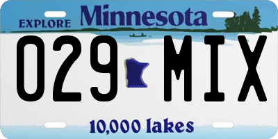 MN license plate 029MIX