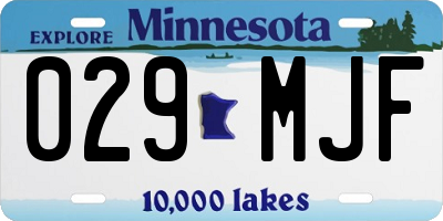MN license plate 029MJF