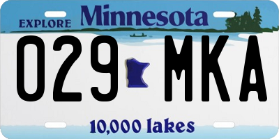 MN license plate 029MKA
