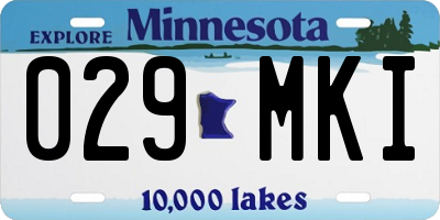 MN license plate 029MKI