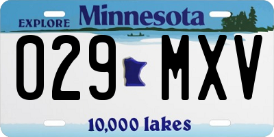 MN license plate 029MXV