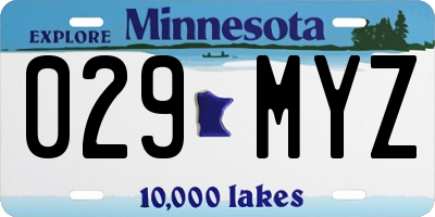 MN license plate 029MYZ
