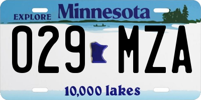 MN license plate 029MZA