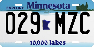 MN license plate 029MZC