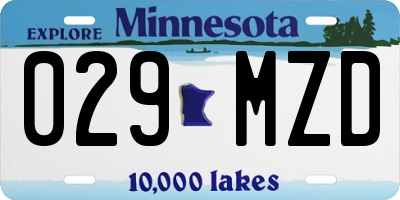 MN license plate 029MZD