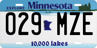 MN license plate 029MZE