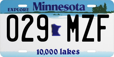 MN license plate 029MZF