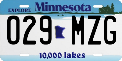 MN license plate 029MZG