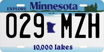 MN license plate 029MZH