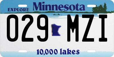 MN license plate 029MZI