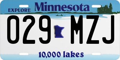 MN license plate 029MZJ
