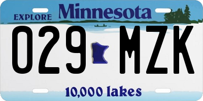 MN license plate 029MZK
