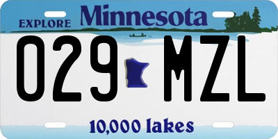 MN license plate 029MZL