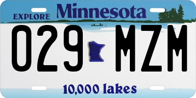 MN license plate 029MZM