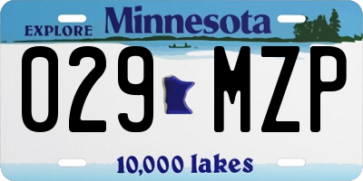 MN license plate 029MZP
