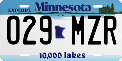 MN license plate 029MZR