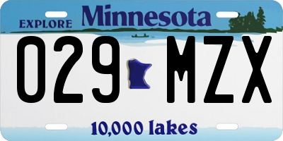 MN license plate 029MZX