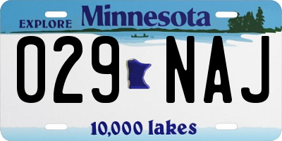 MN license plate 029NAJ