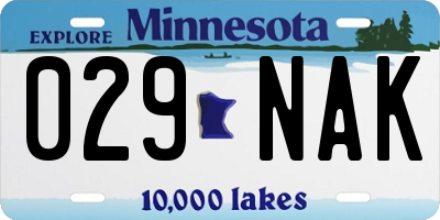 MN license plate 029NAK