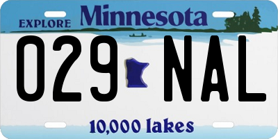MN license plate 029NAL
